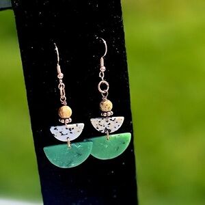 New - Boho Green Summer Earrings